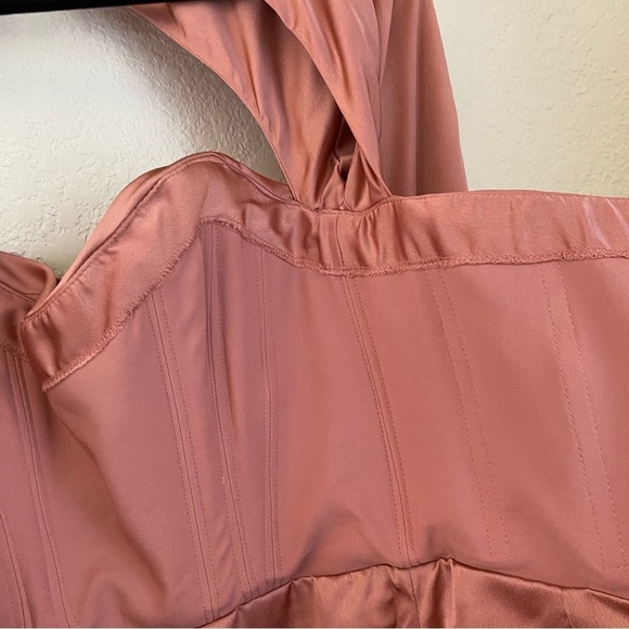 House‎ of CB Toira Satin Corset Rose Pink Flare Mini Dress NWOT size XS - Picture 12 of 15